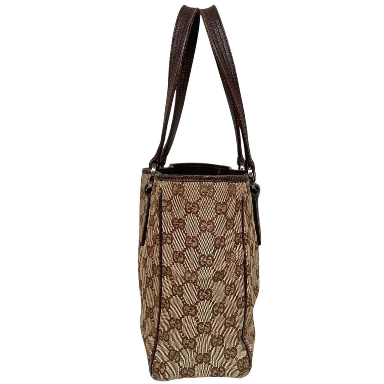 Gucci Beige and Brown GG Monogram Canvas and Leather Tote Bag