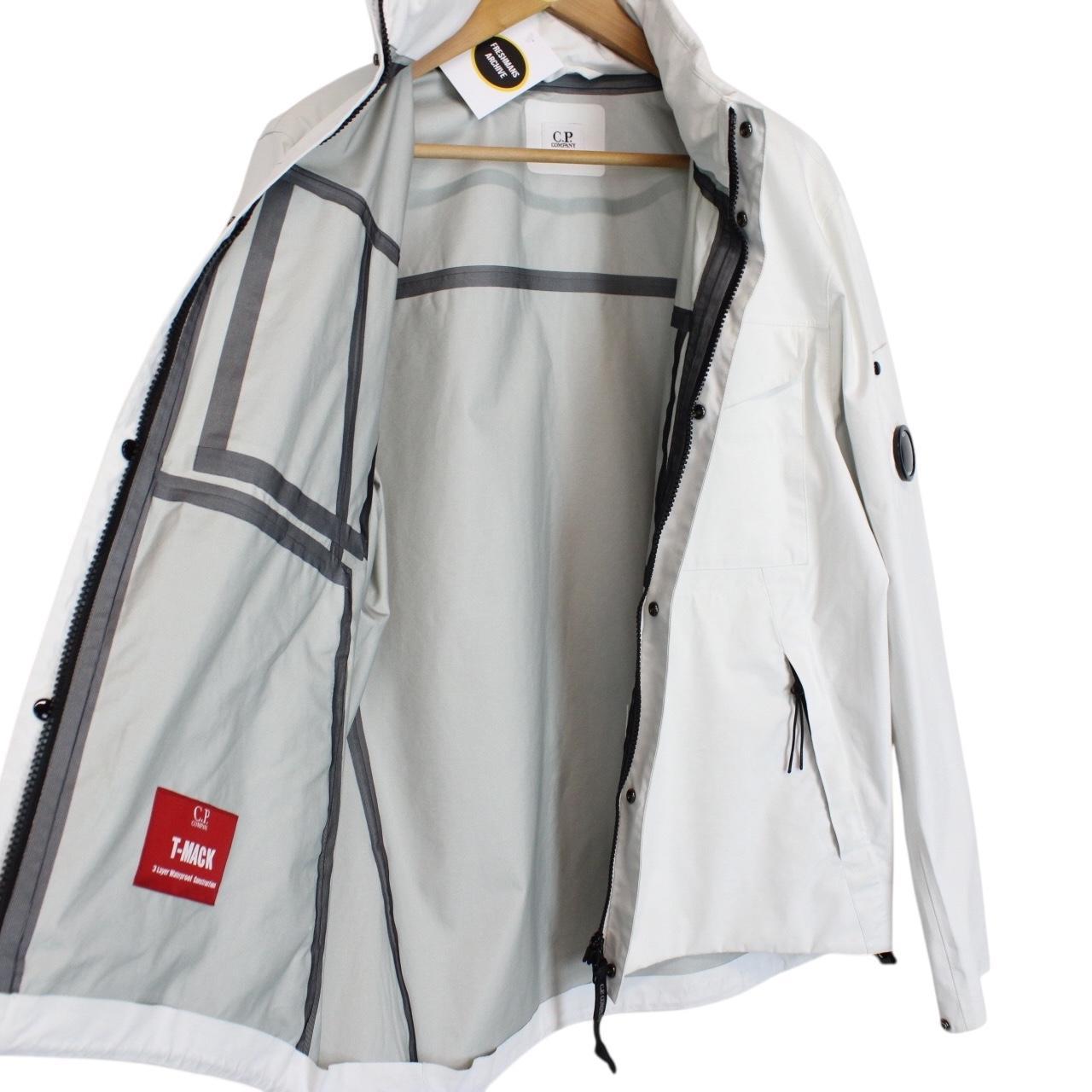 CP Company White T-Mack Full Zip Waterproof Lens Jacket