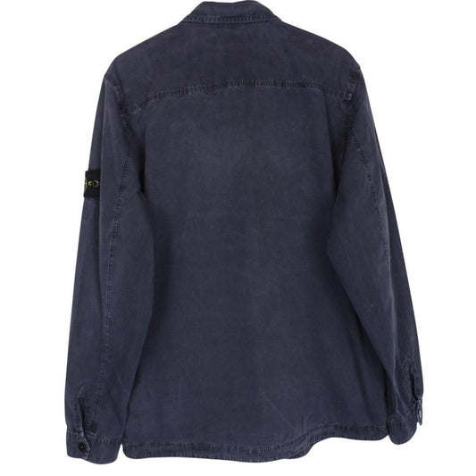 Stone Island AW 2014 Navy Blue Full Zip Cotton Overshirt Jacket