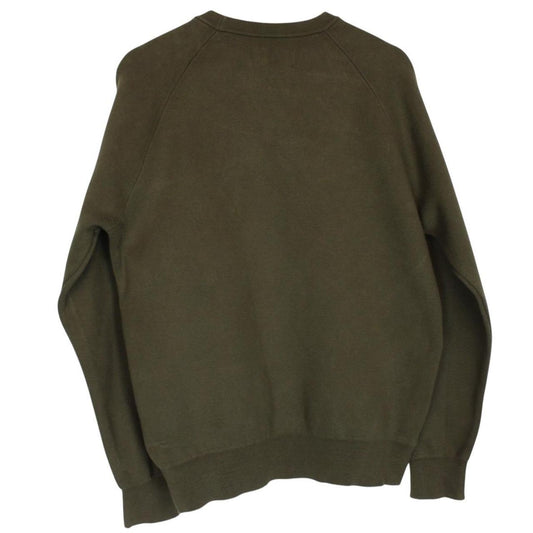 Stone Island khaki green sweatshirt with ghost logo and soft cotton material.