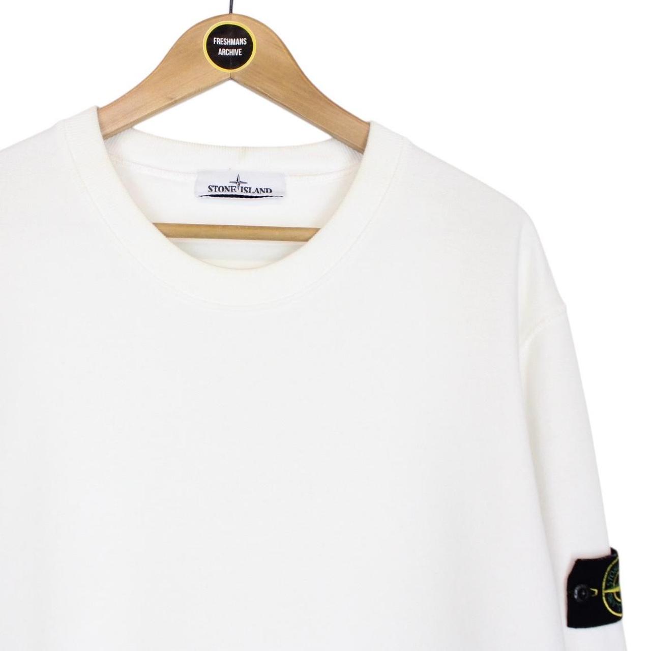 Stone Island AW 2021 White Cotton Sweatshirt Jumper