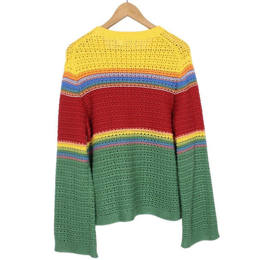 Polo Ralph Lauren Multicoloured Striped Linen Knit Logo Jumper