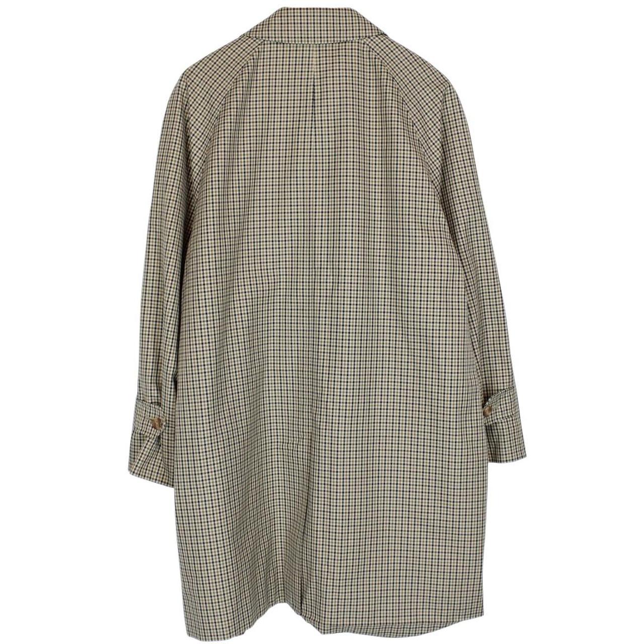 Aquascutum Brown House Check Single Breasted Cotton Coat