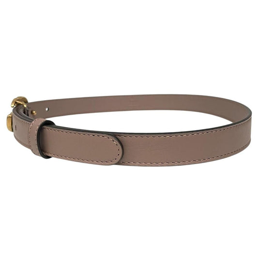 Gucci Rose Pink and Gold Marmont Thin Leather Belt with GG Buckle