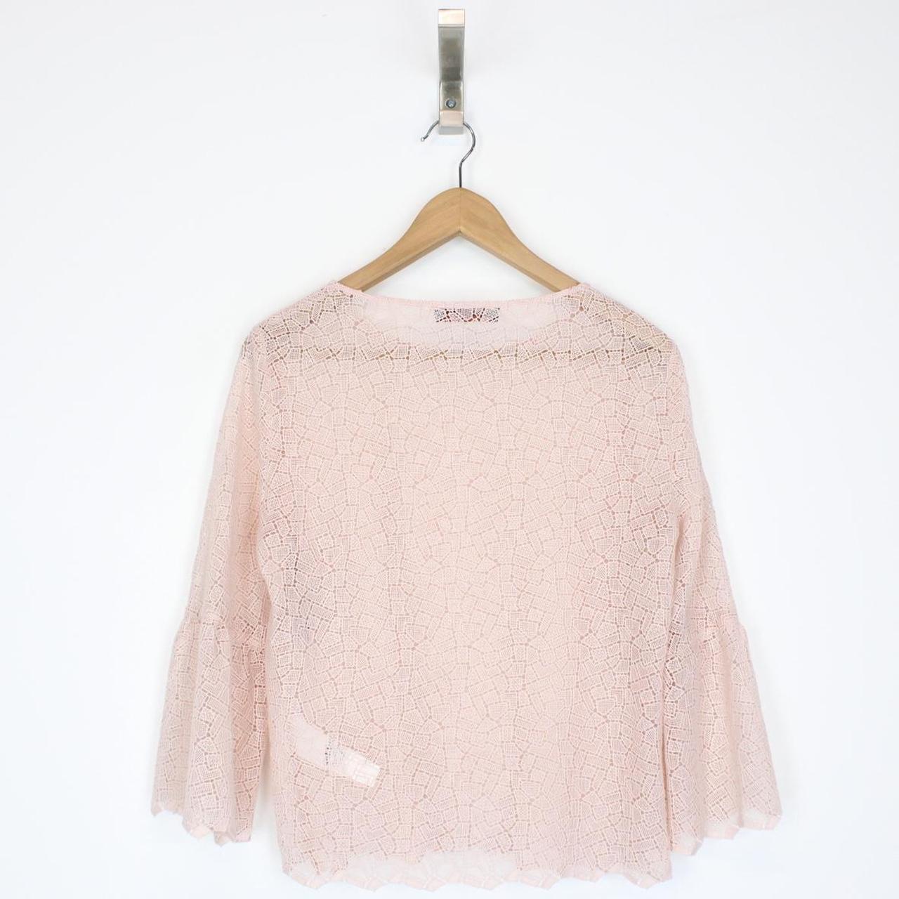 Trussardi Jeans Pink Long Sleeve See Through Top