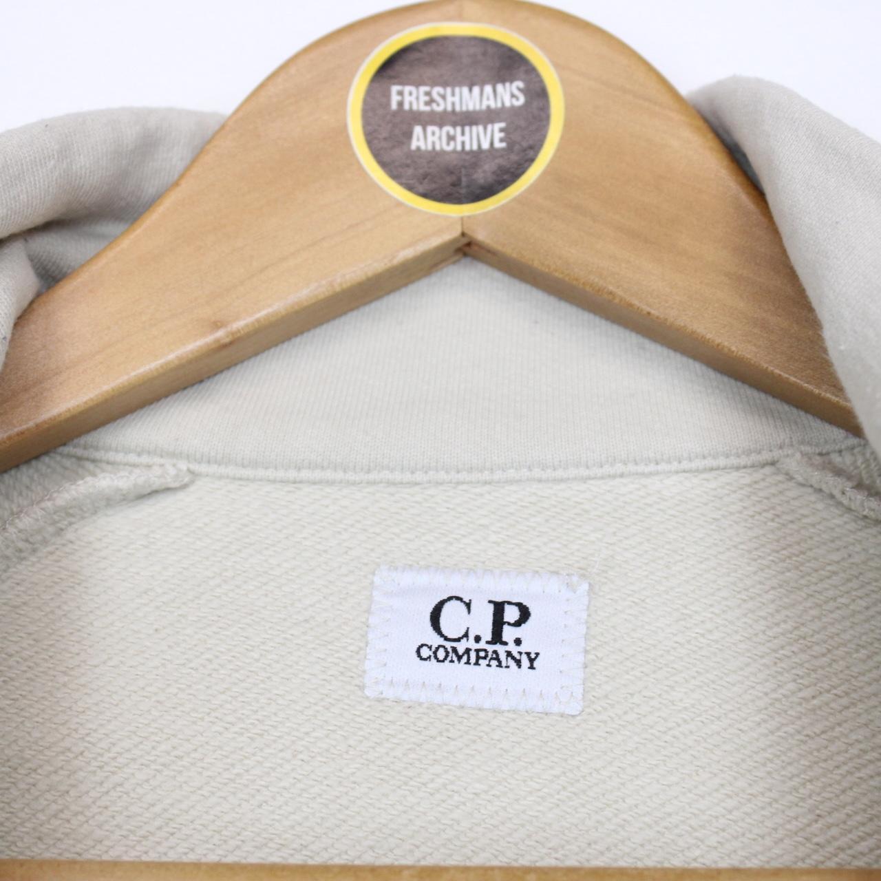 CP Company Beige 1/4 Zip Lens Sweatshirt Jumper