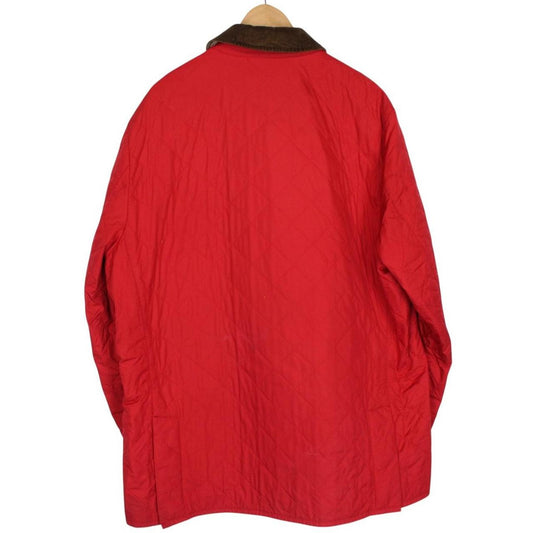 Vintage Burberry London Red Nova Check Lined Quilted Coat