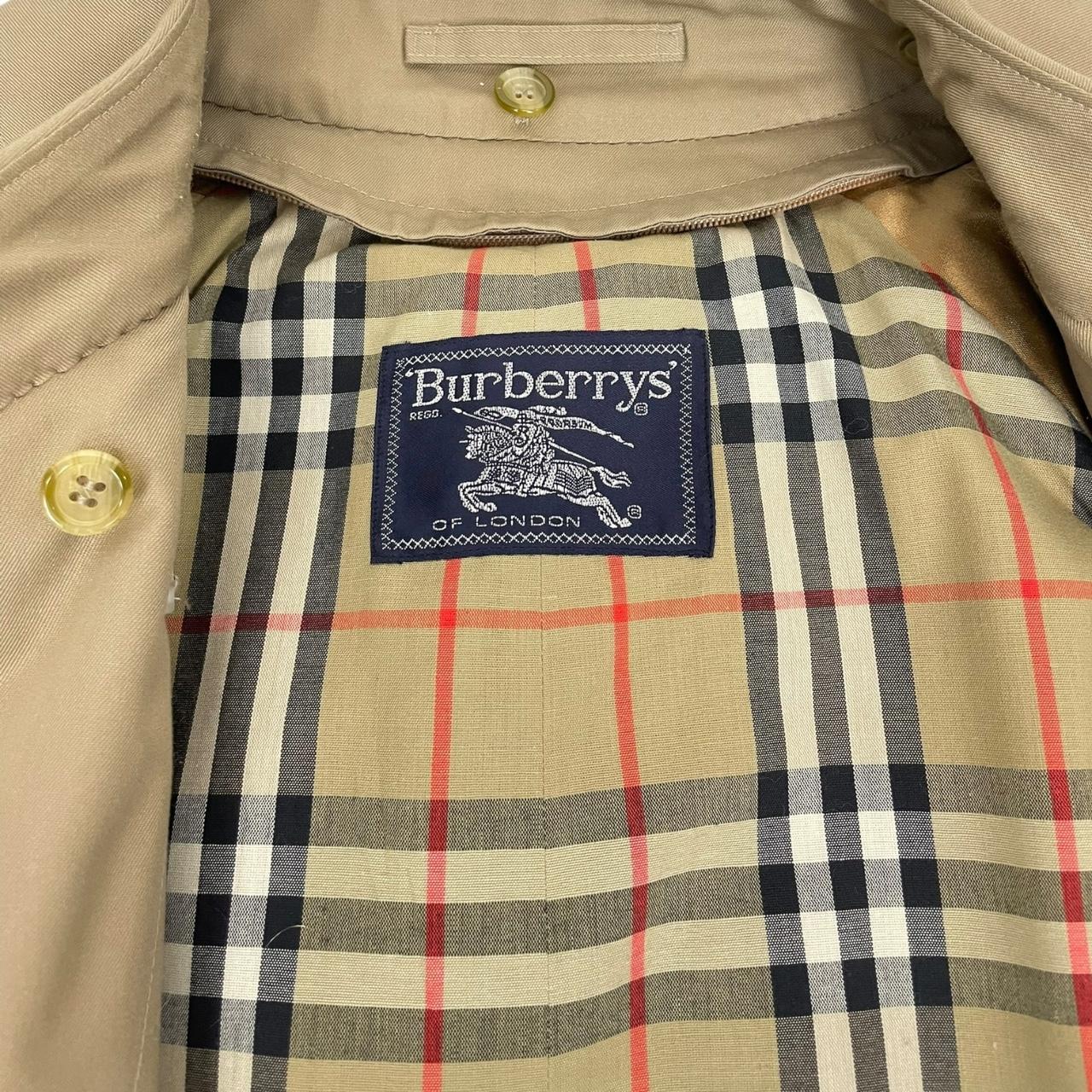 Vintage 90s Burberry Tan Brown Nova Check Double Breasted Belted Trench Coat