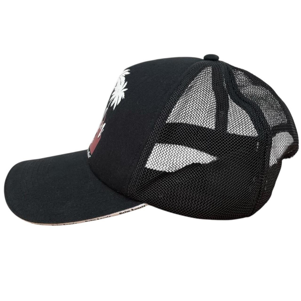 Palm Angels Black Logo Print Mesh Panel Baseball Cap