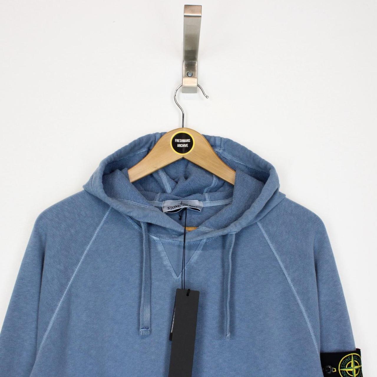 Stone Island SS 2022 Blue Cotton Hoodie Jumper