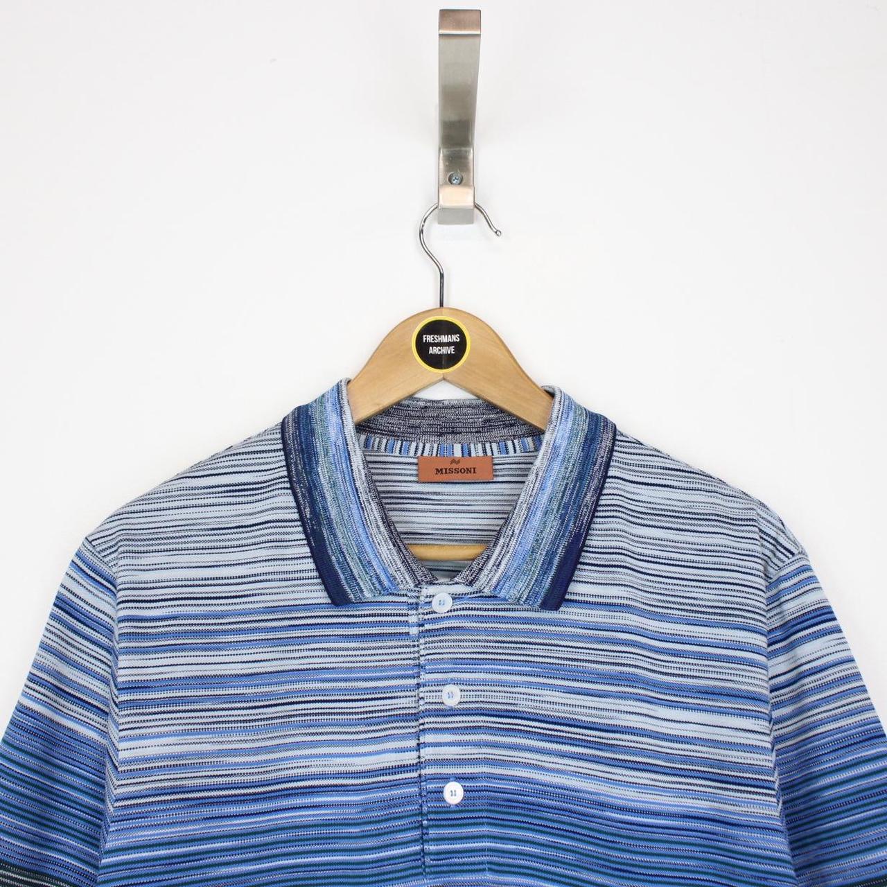 Missoni Multicoloured Striped Short Sleeve Cotton Polo Shirt