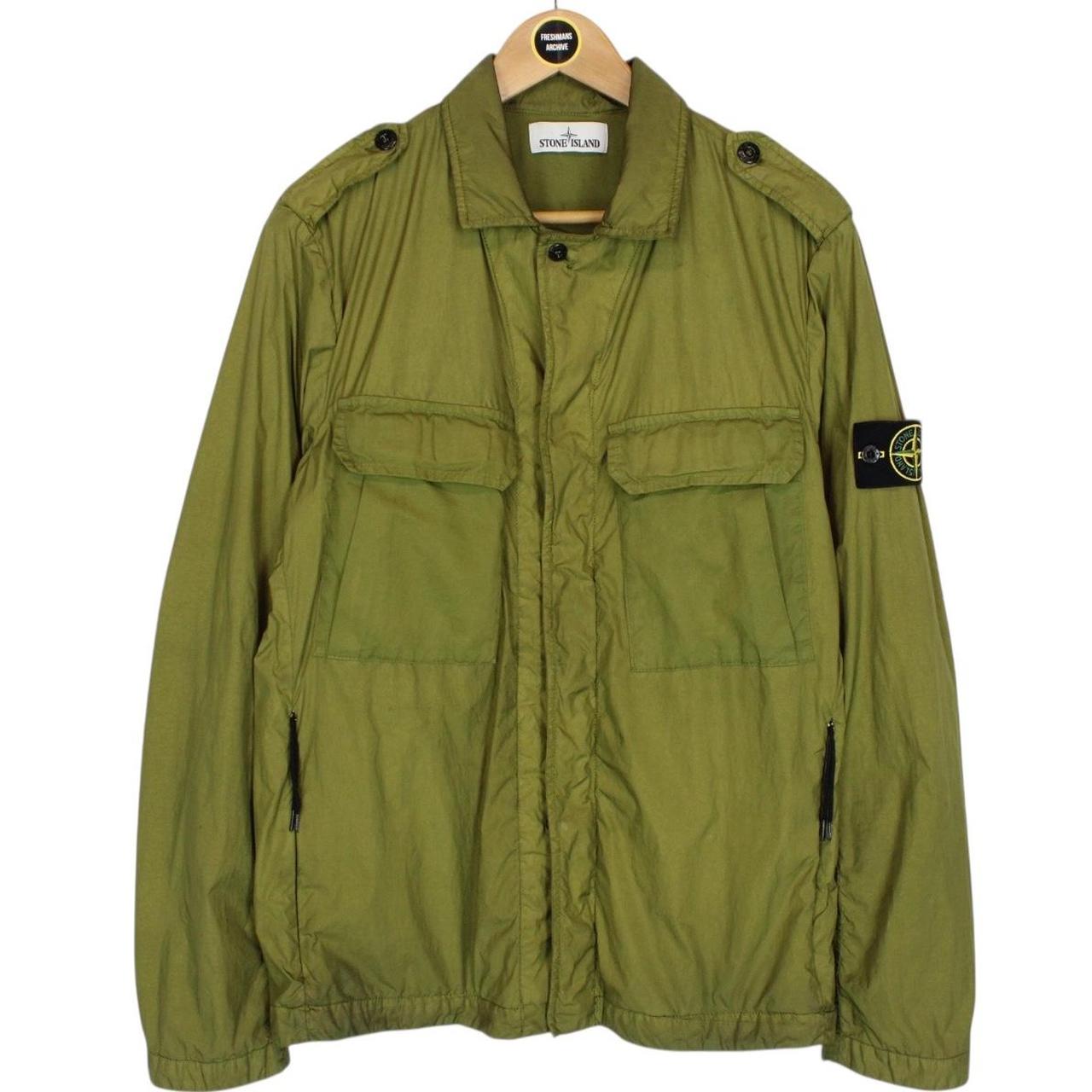 Stone Island SS 2016 Green Garment Dyed Crinkle Reps NY Full Zip Jacket