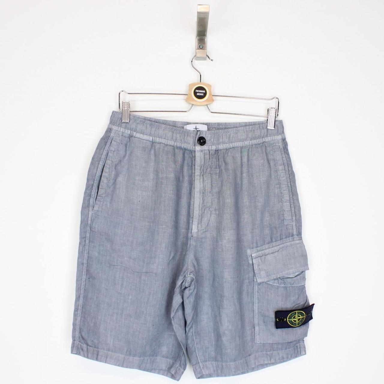 Stone Island Blue Bermuda Cotton Cargo Shorts