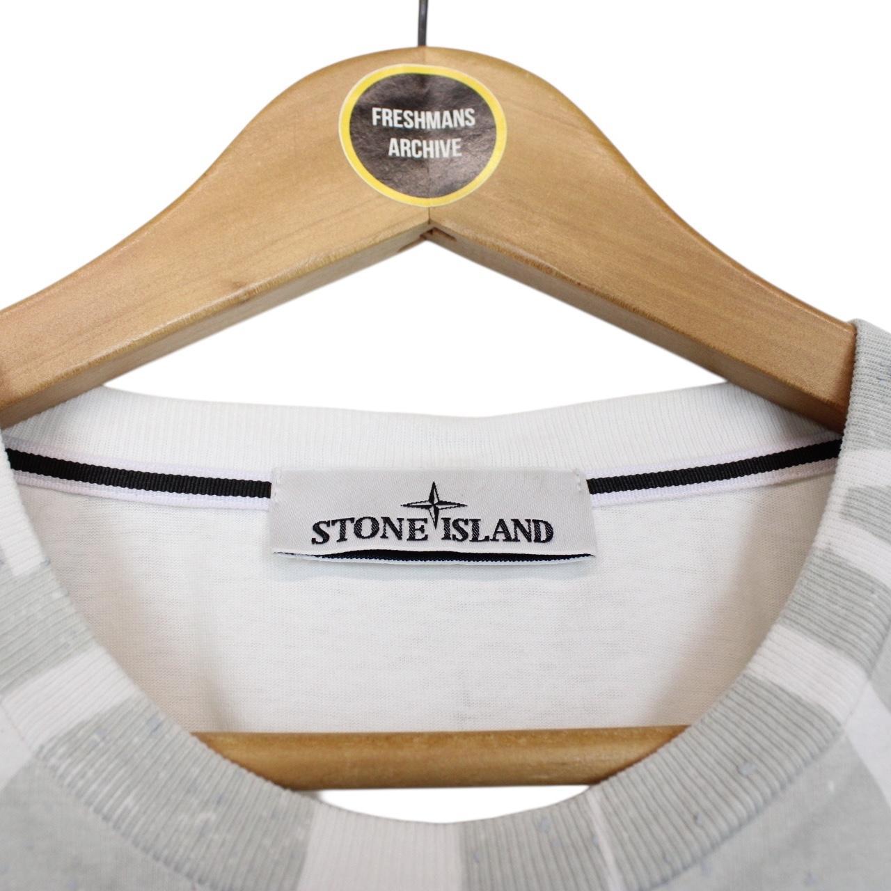 Stone Island AW 2022 White Short Sleeve Cotton Logo Print T-Shirt