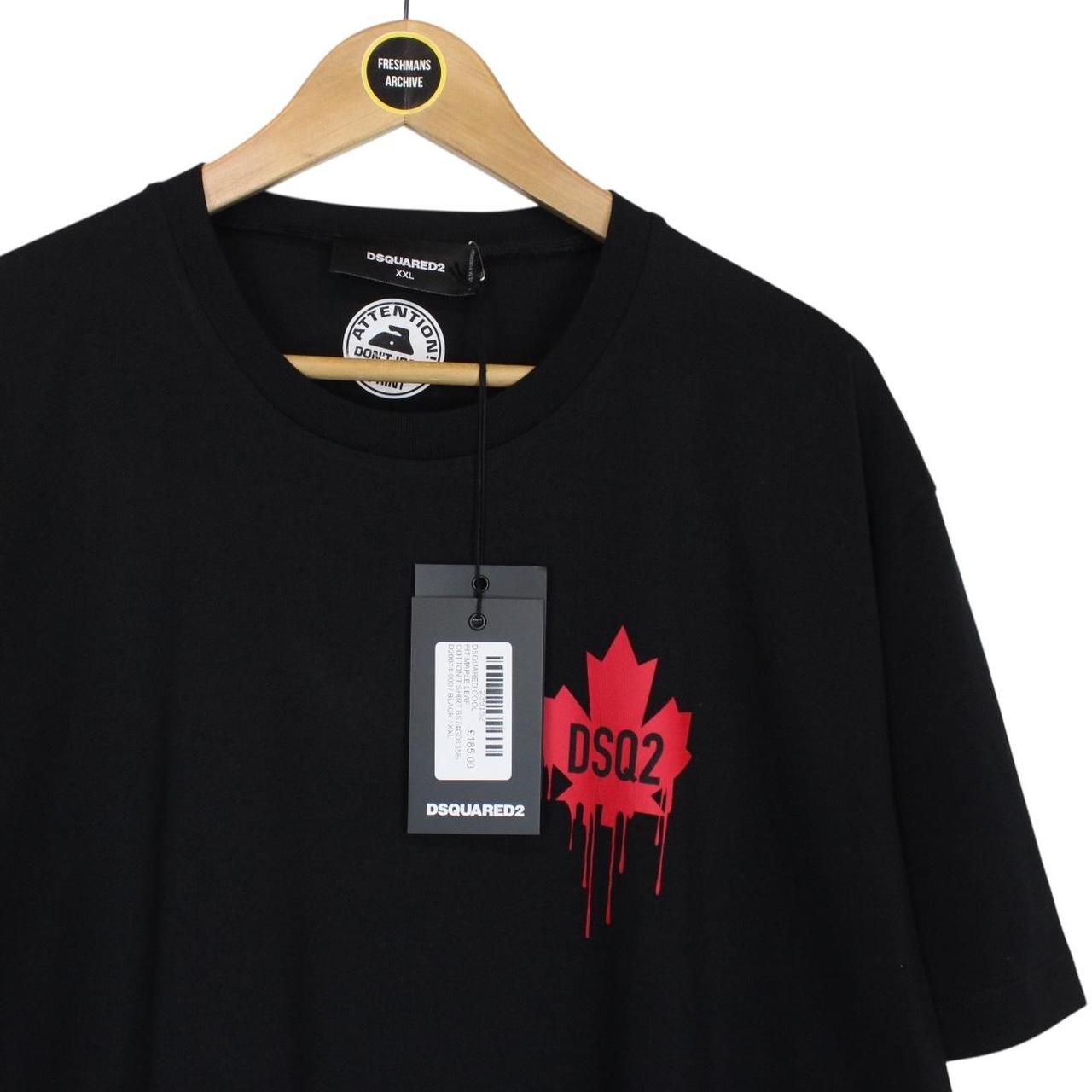 Dsquared2 Black and Red Cool Fit Leaf Logo Short Sleeve T-Shirt