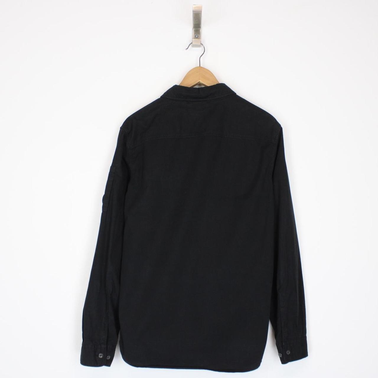 CP Company Black Full Zip Cotton Lens Overshirt