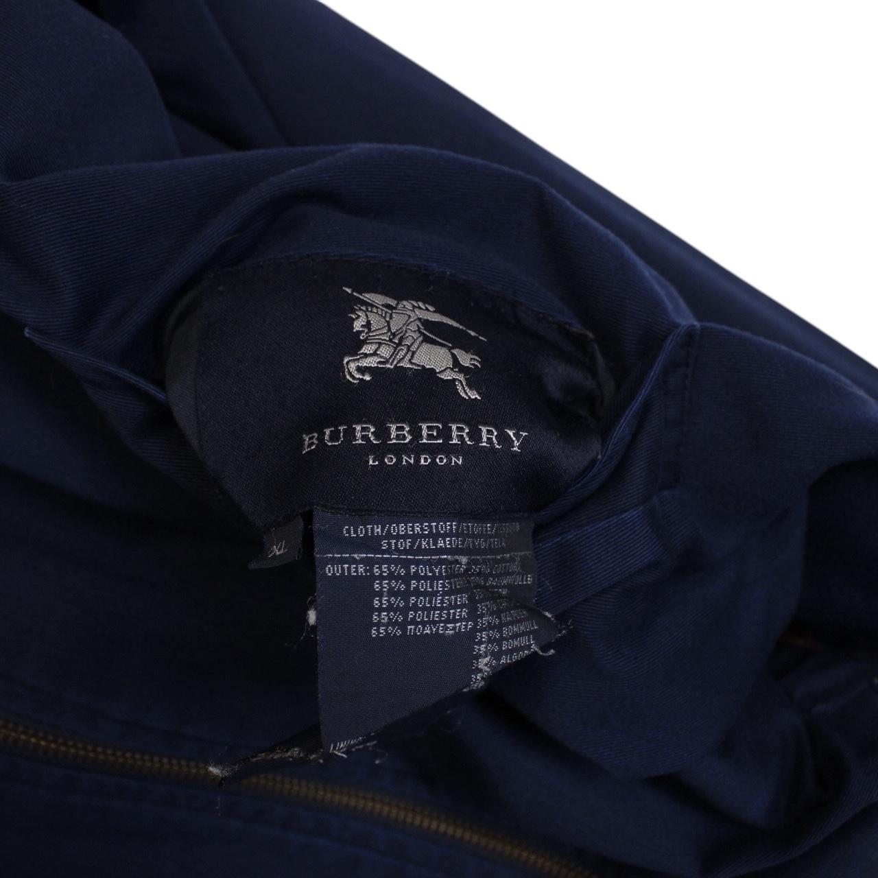 Vintage Burberry Tan Brown and Navy Blue Nova Check Reversible Harrington Jacket