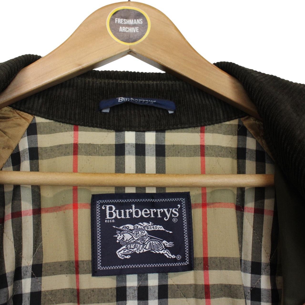 Vintage 90s Burberry Green Nova Check Lined Quilted Coat
