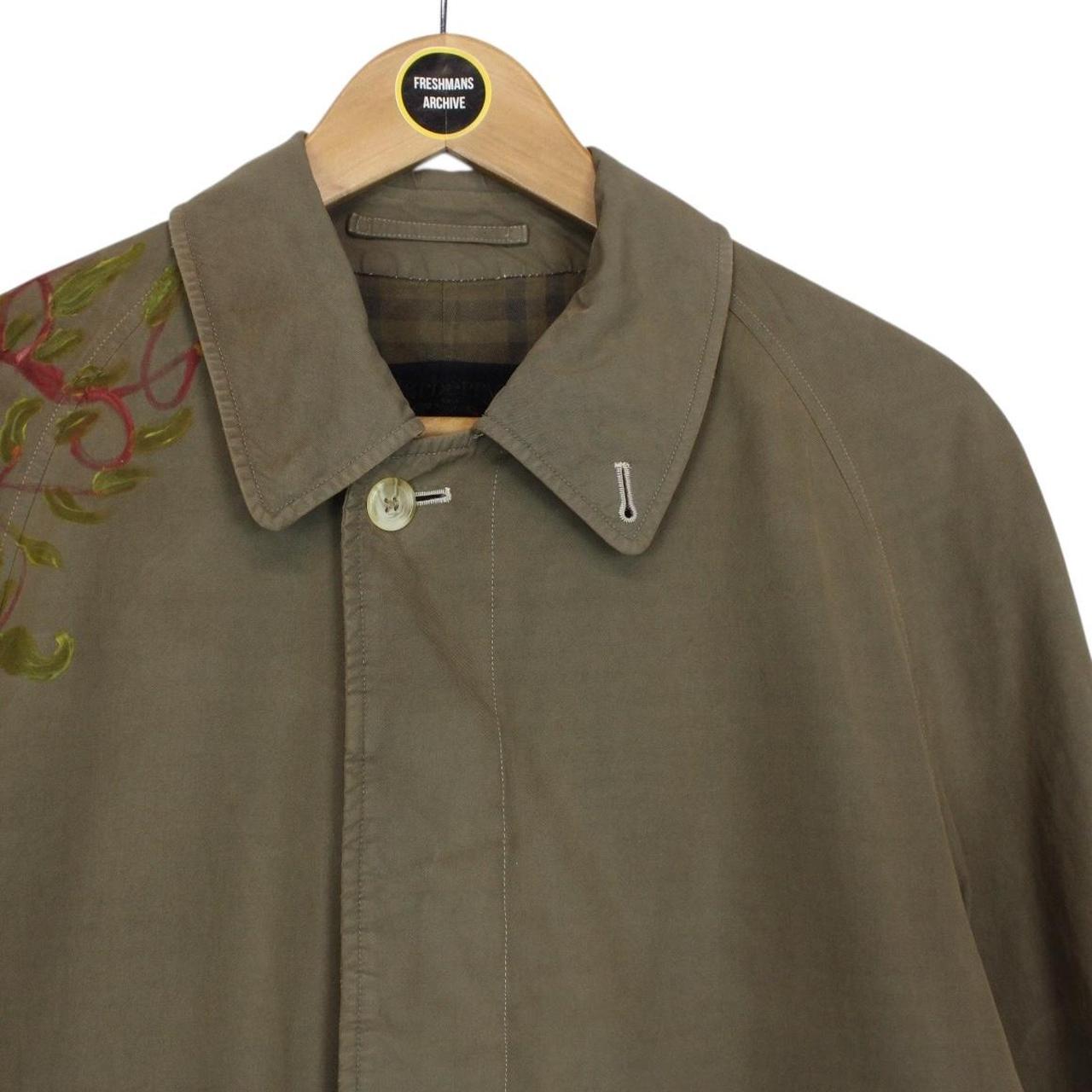 Vintage 90s Burberry Khaki Brown Painted Single Breasted Trench Coat