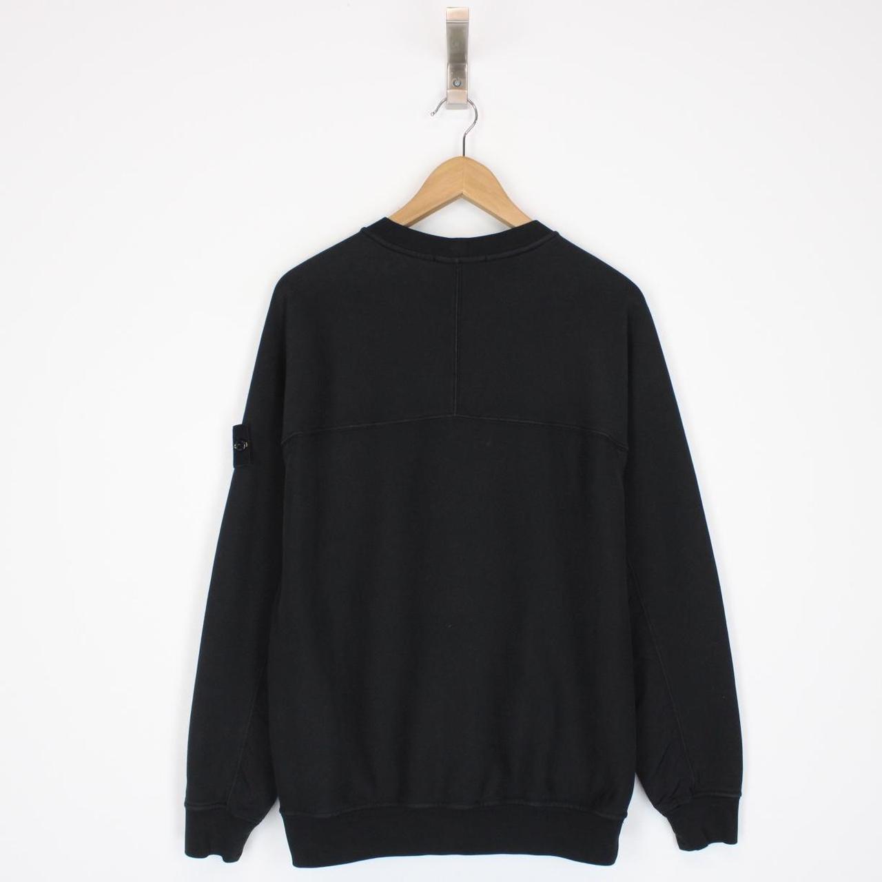 Stone Island SS 2024 Black Nylon Details Cotton Sweatshirt Jumper