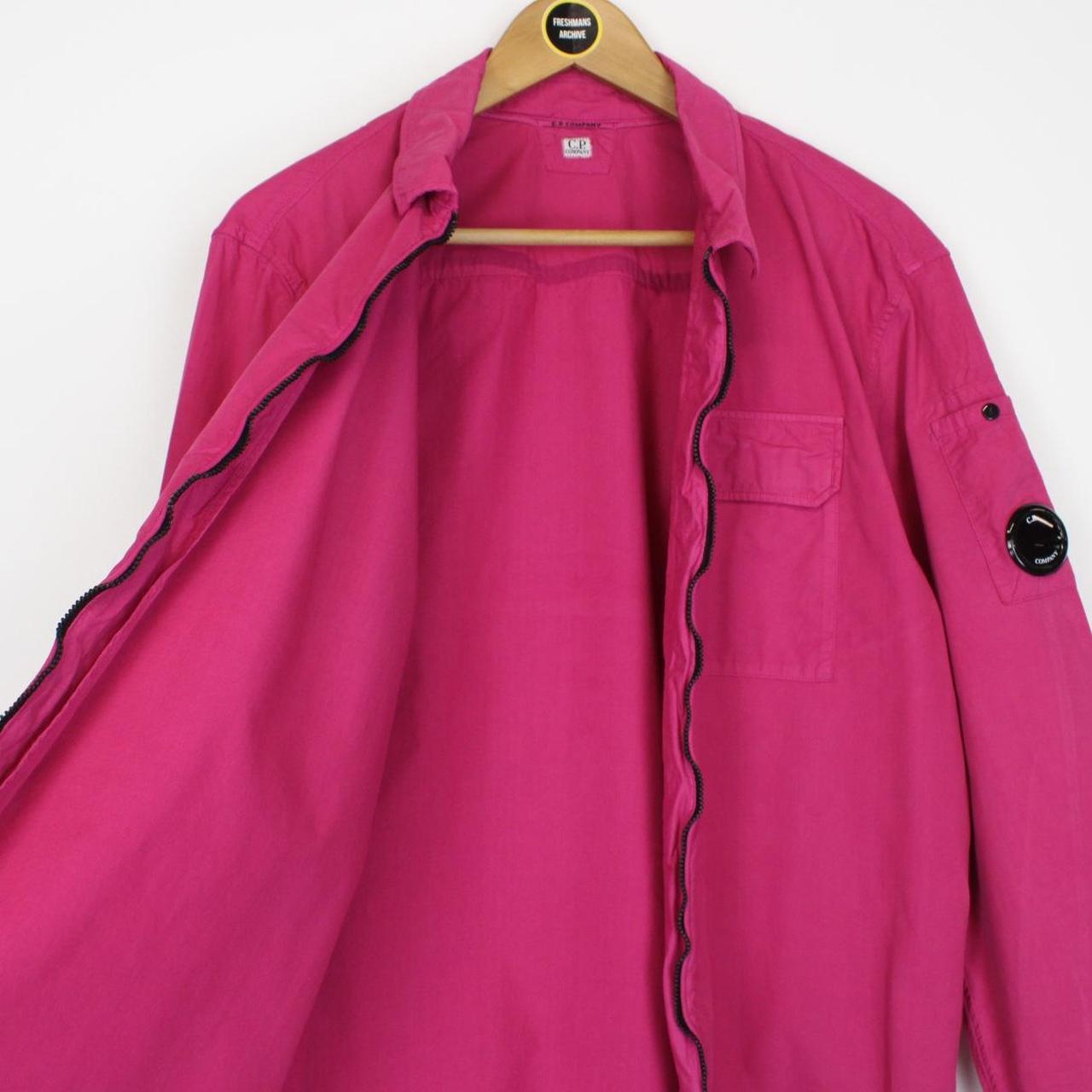 CP Company Pink Full Zip Cotton Lens Overshirt