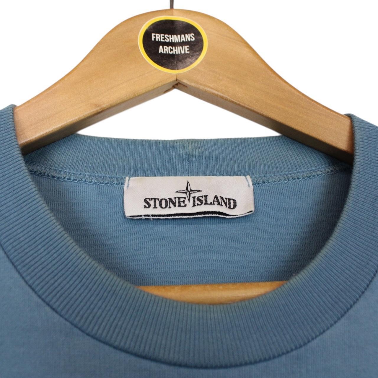 Stone Island SS 2022 Blue Cotton Sweatshirt Jumper