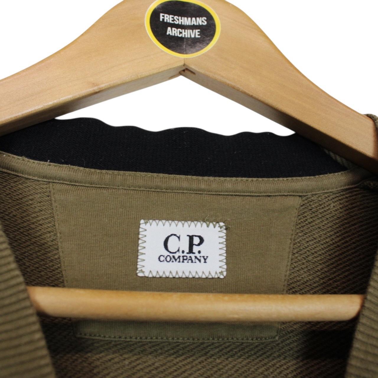 CP Company Khaki Green Cotton Lens Sweatshirt Jumper