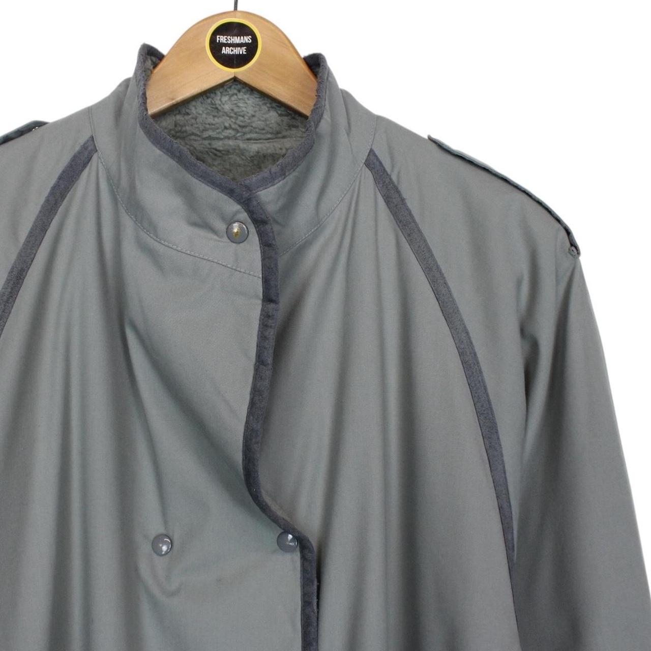 Vintage 80s Burberry Blue Fleece Lined Breasted Trench Coat