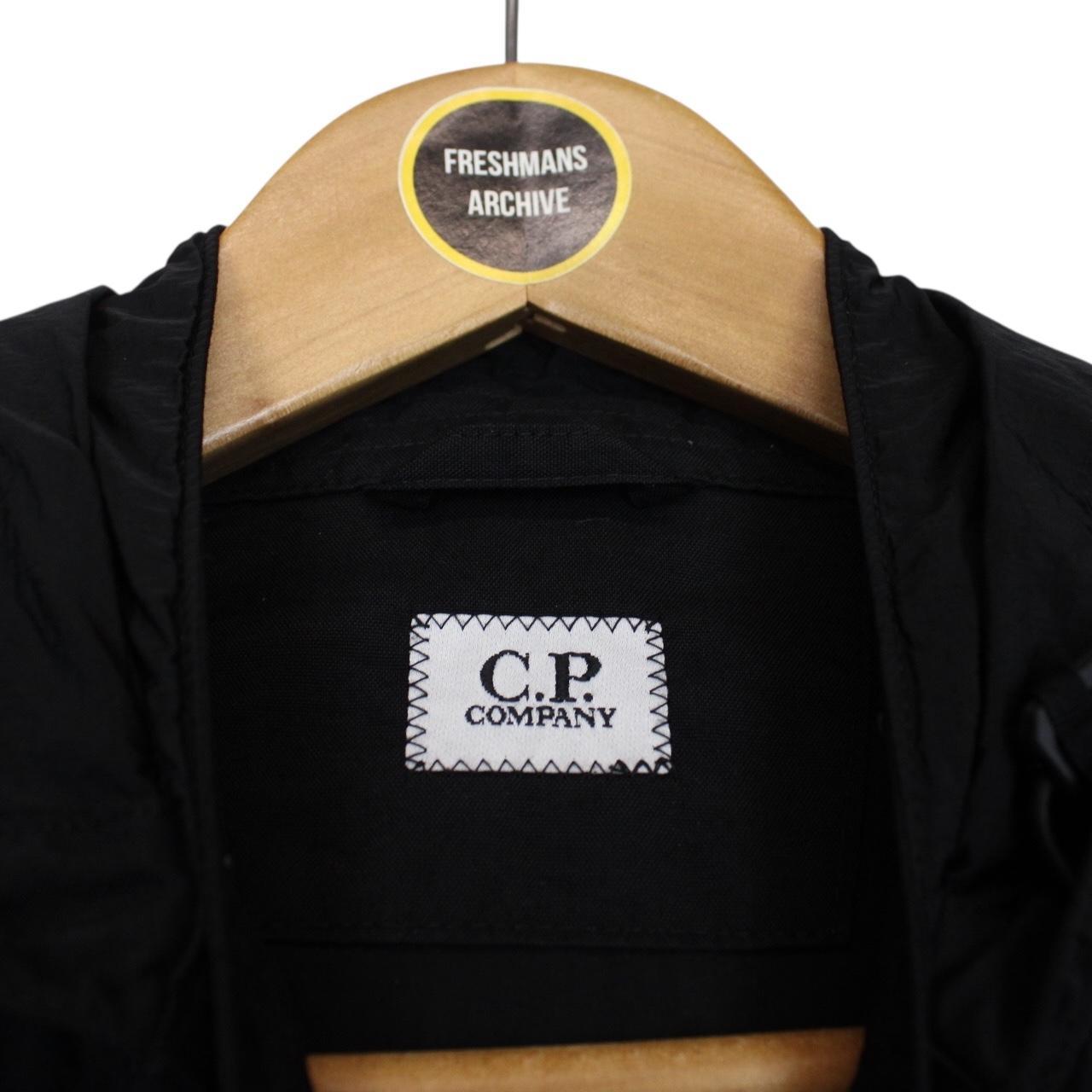 CP Company Black Full Zip Chrome-R Nylon Garment Dyed Goggle Jacket