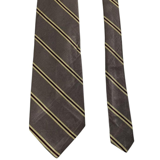 Polo Ralph Lauren grey silk tie with Neiman Marcus label and smooth texture.