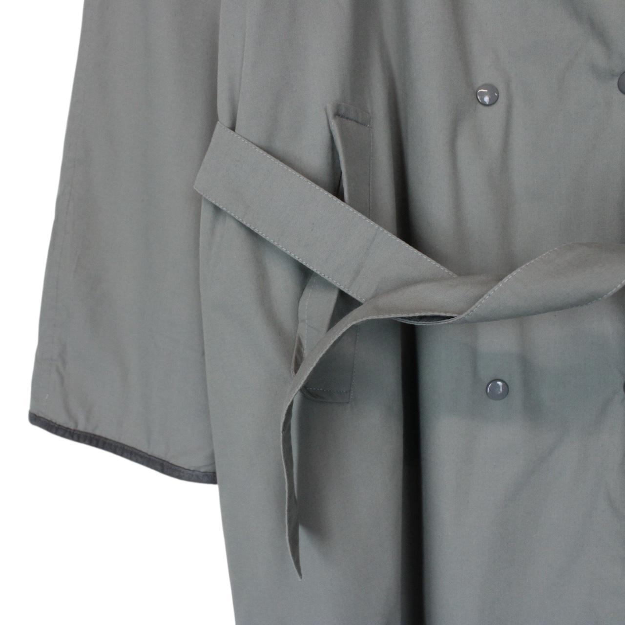 Vintage 80s Burberry Blue Fleece Lined Breasted Trench Coat