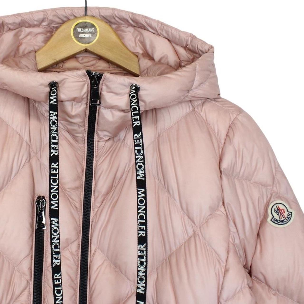 Moncler Oulx Pink Nylon Quilted Hooded Down Puffer Jacket