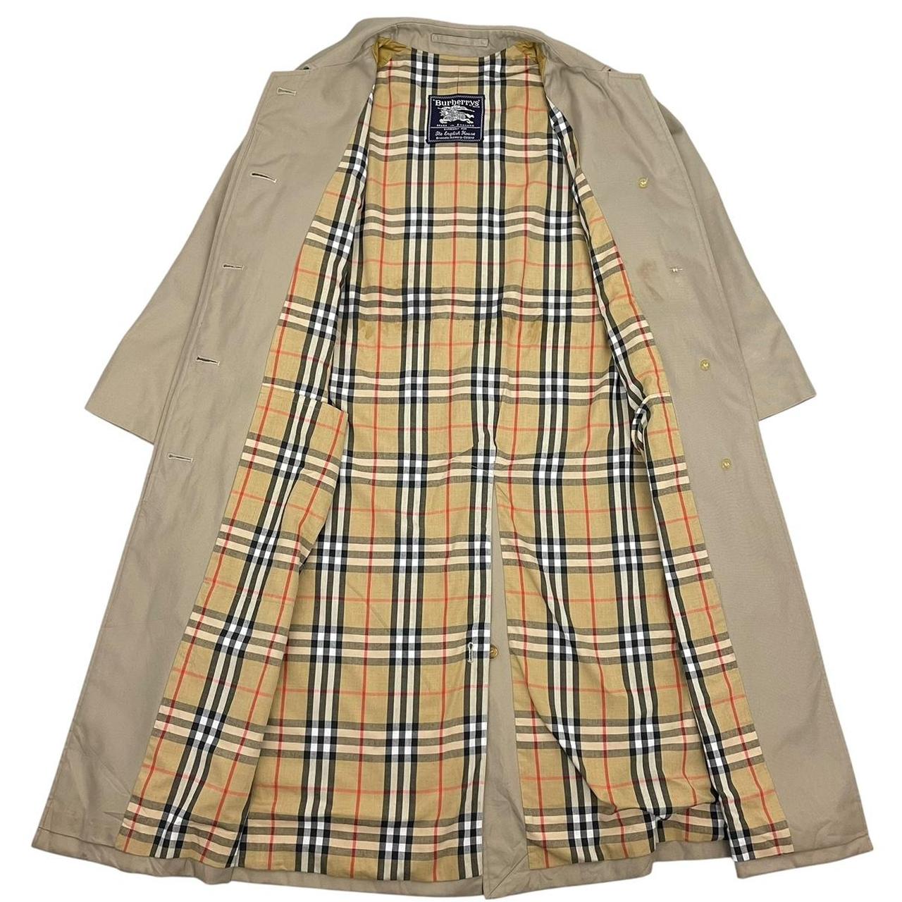 Vintage 90s Burberry Beige Single Breasted Trench Coat