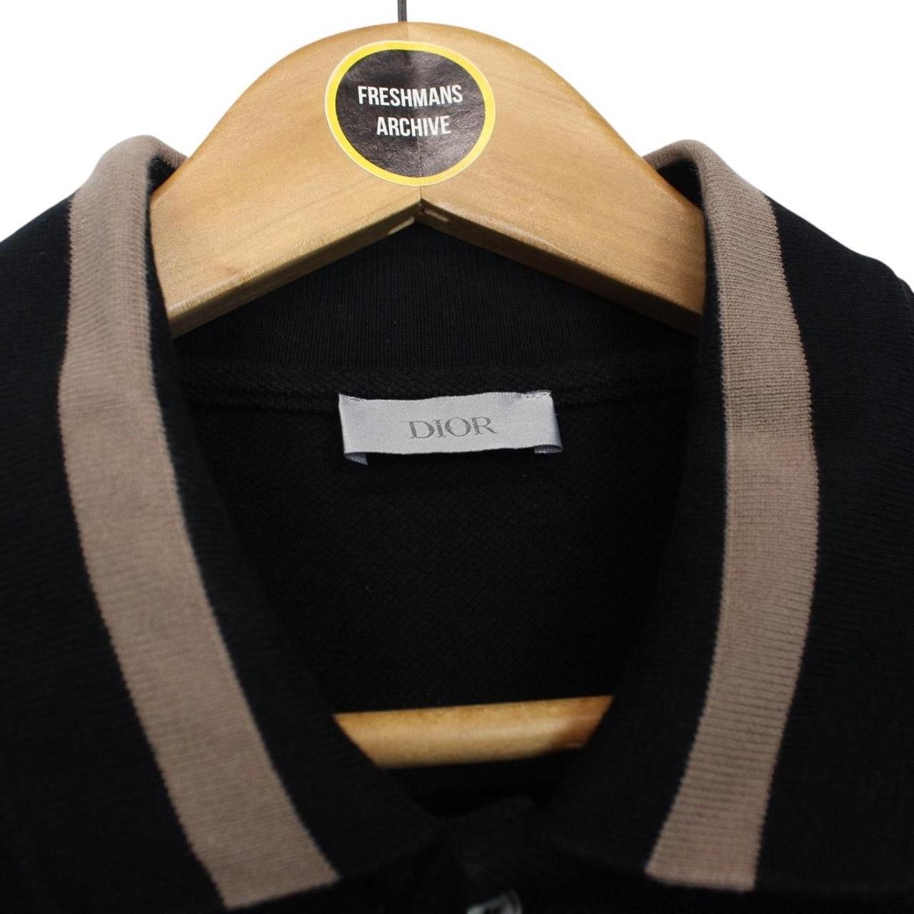 Dior 2022 Black Embroidered Logo Short Sleeve Polo Shirt