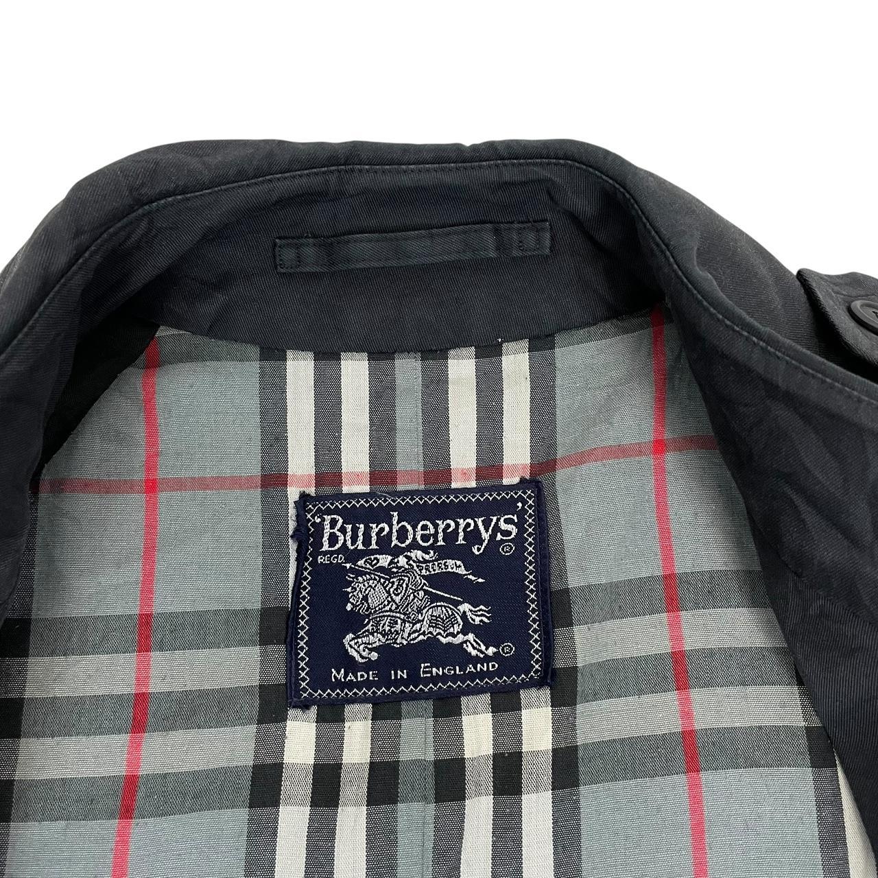 Vintage 90s Burberry Black Double Breasted Trench Coat