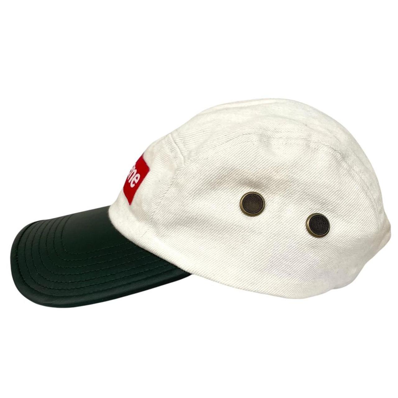 Supreme White and Green Denim 5 Panel Camp Baseball Cap