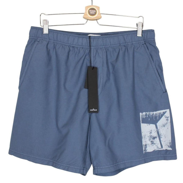 Stone Island AW 2022 Blue Brushed Nylon Swim Shorts