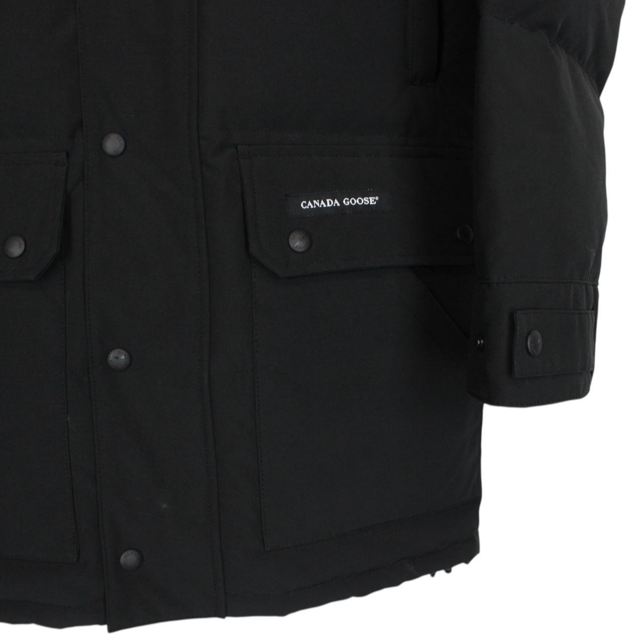 Canada Goose Black Emory Parka Down Coat with Fur Trim