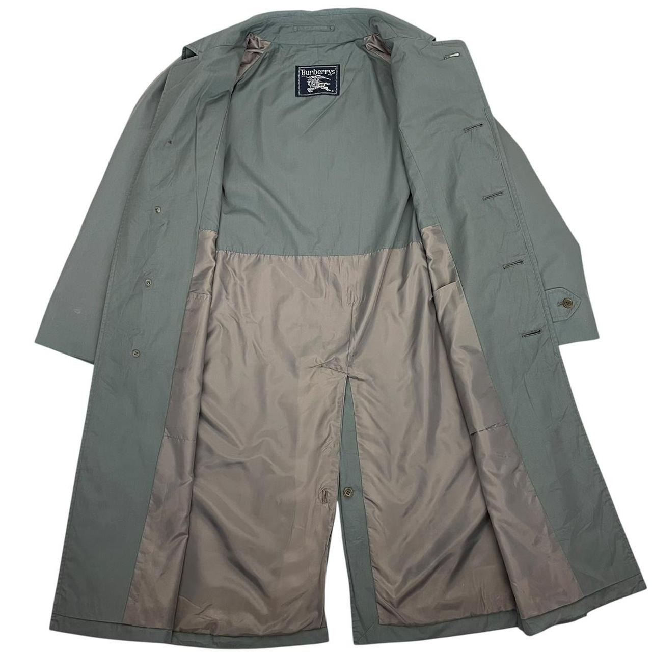 Vintage 90s Burberry Blue Single Breasted Trench Coat