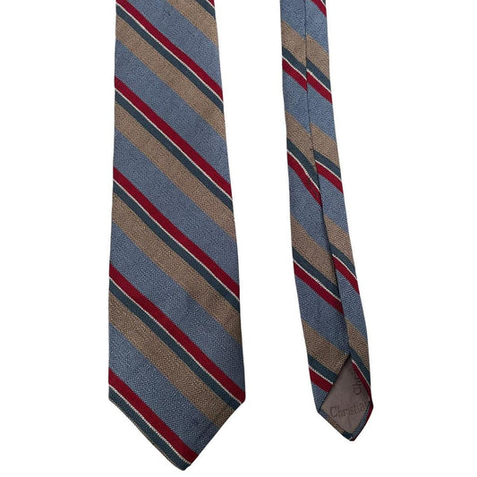 Vintage Christian Dior Multicoloured Striped Silk Tie