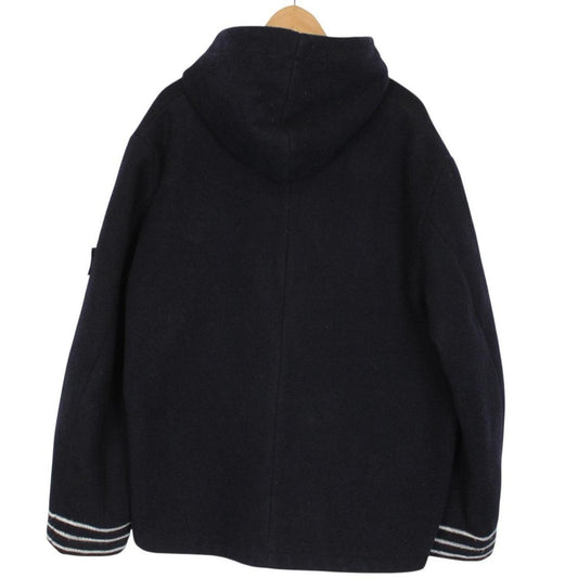 Vintage Stone Island AW 2003 Navy Blue Heavyweight Wool Blend Hooded Coat