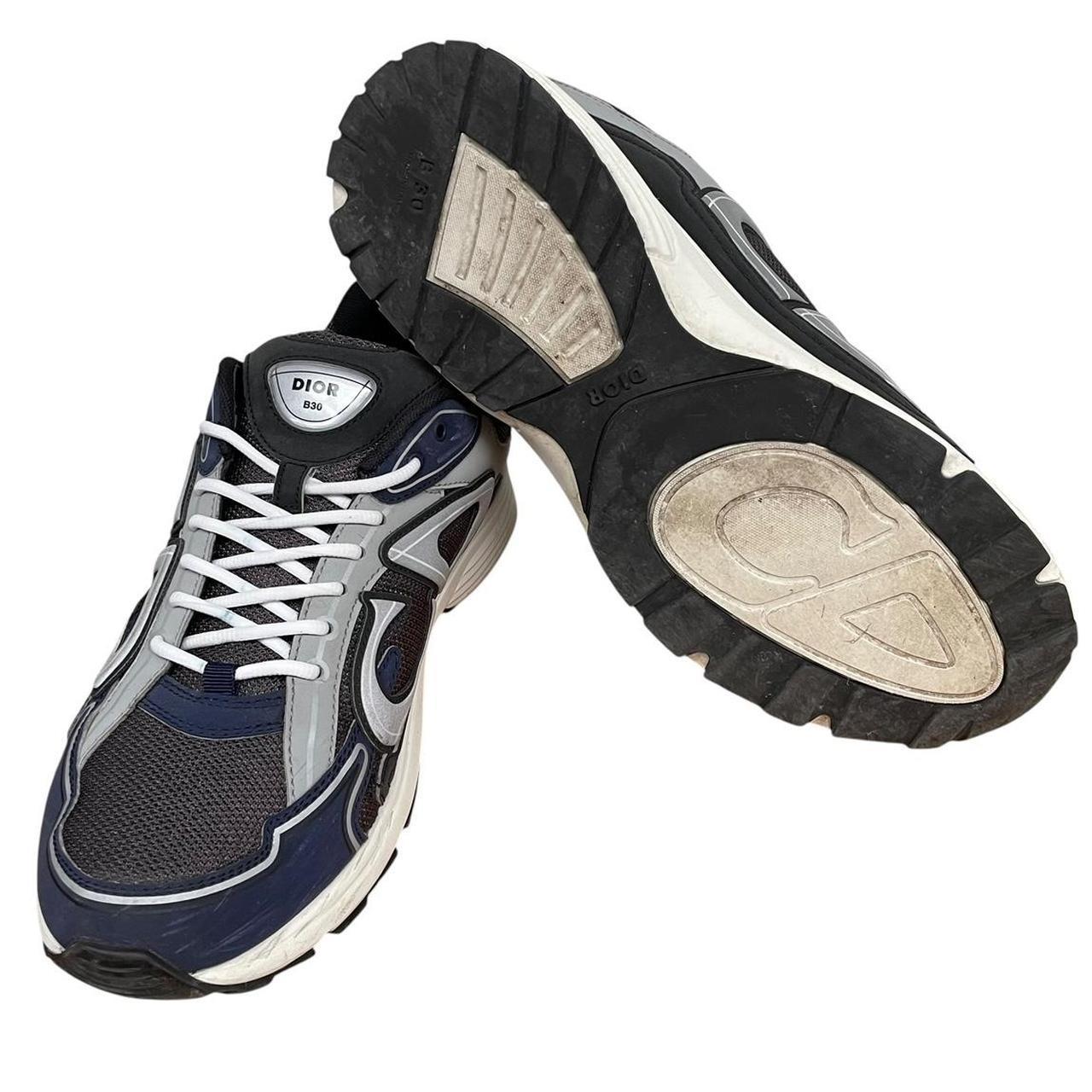 Dior B30 Navy Blue and Grey Mesh Trainers