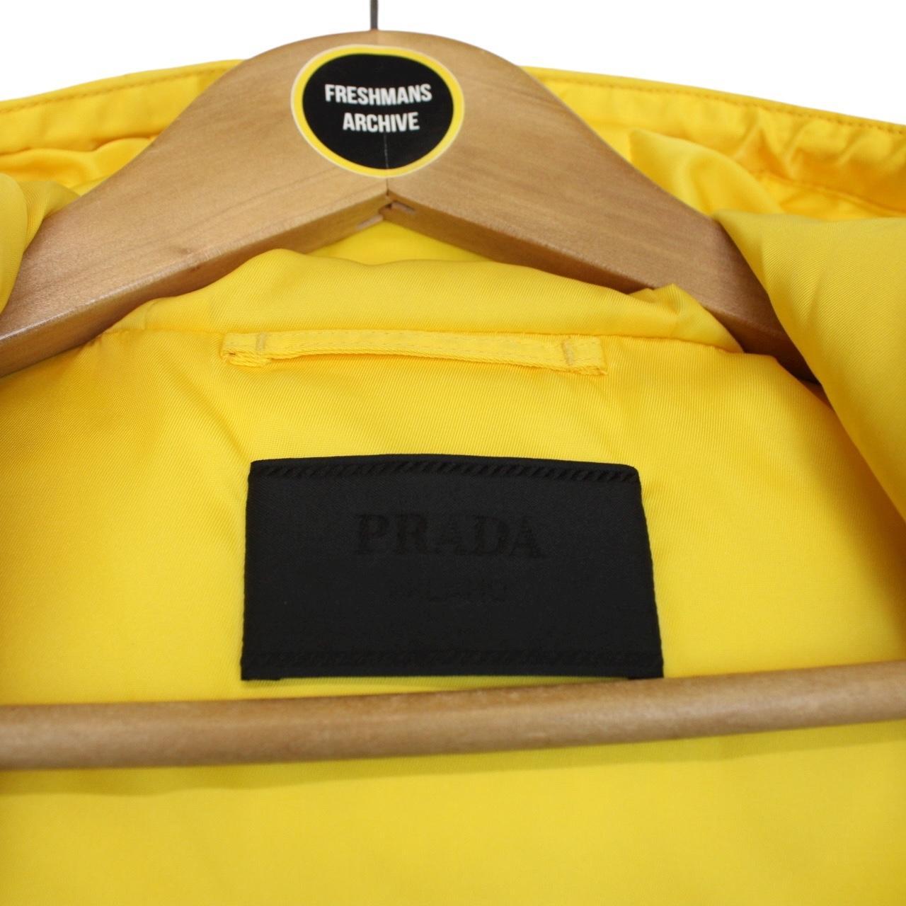 Prada Re-Nylon Yellow and Black Hooded Down Gilet / Bodywarmer