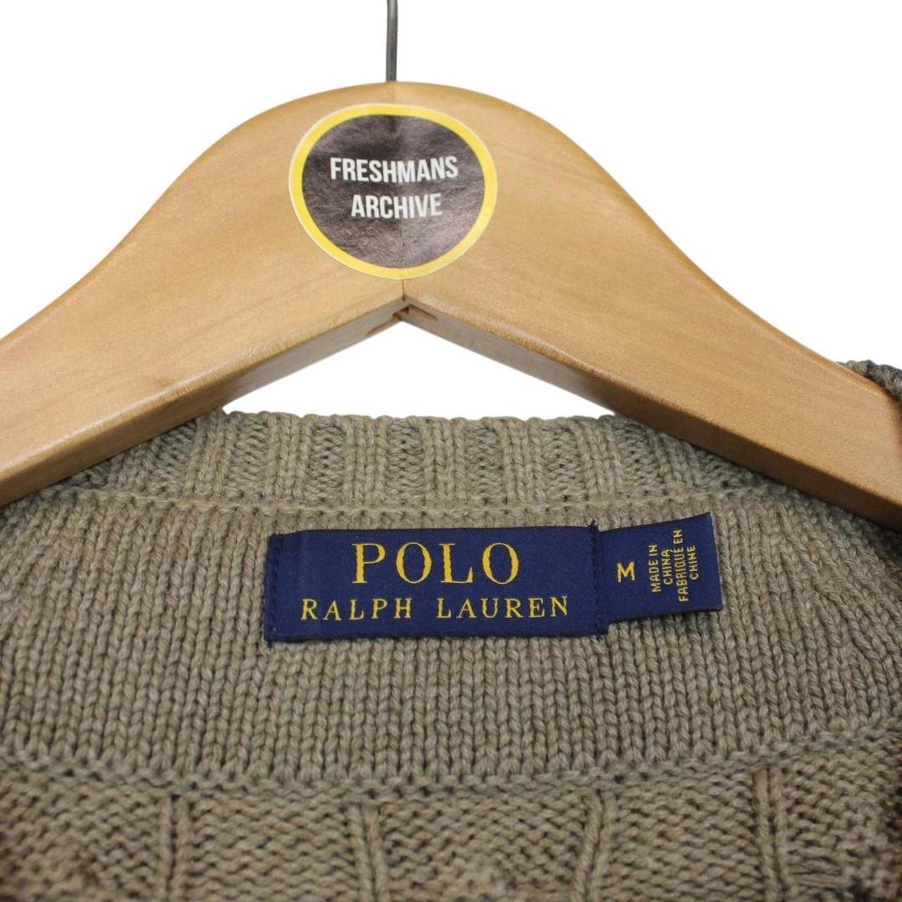 Polo Ralph Lauren Green Camo Tiger Cotton Cable Knit Cricket Jumper