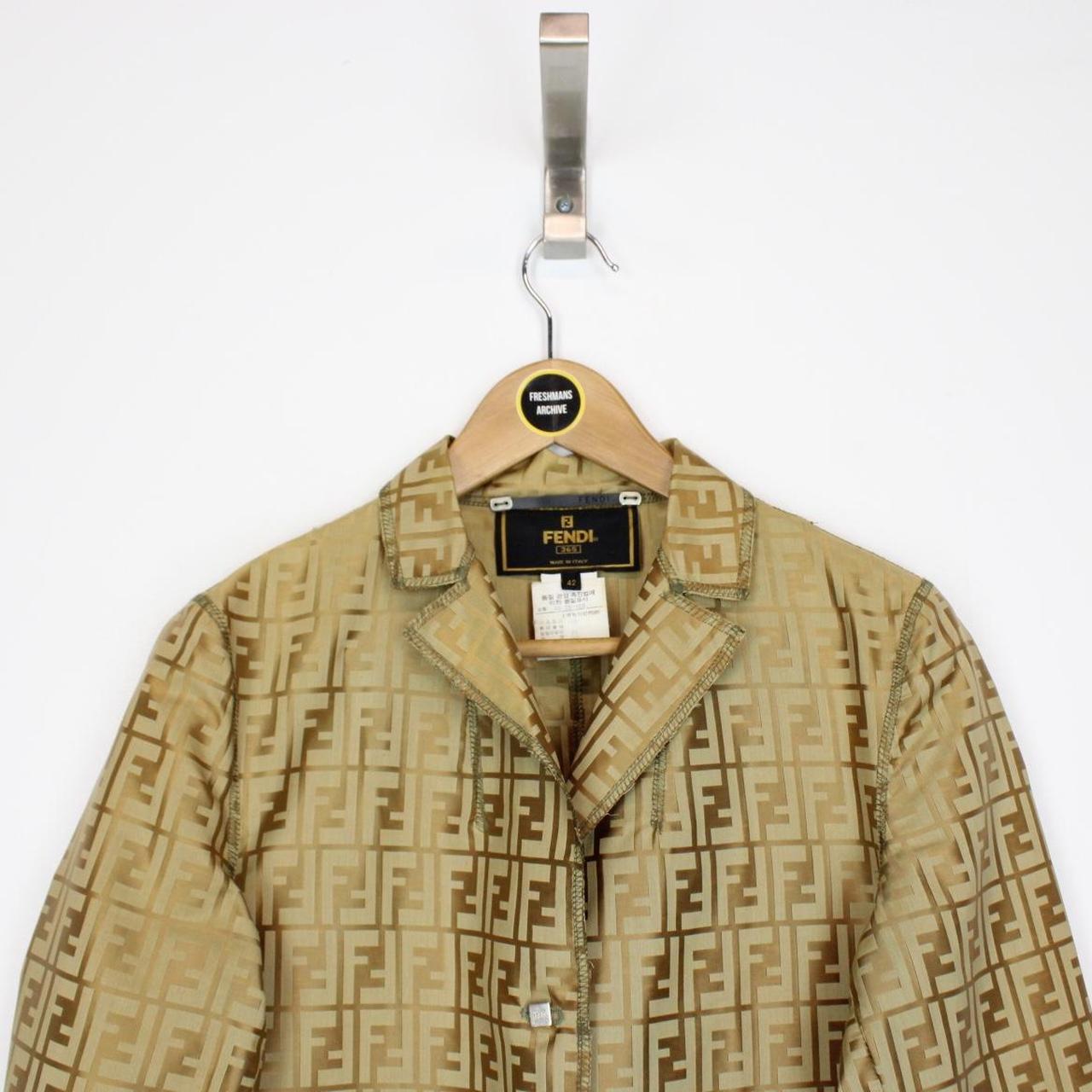 Vintage 90s Fendi Gold Zucca Monogram Nylon Coat