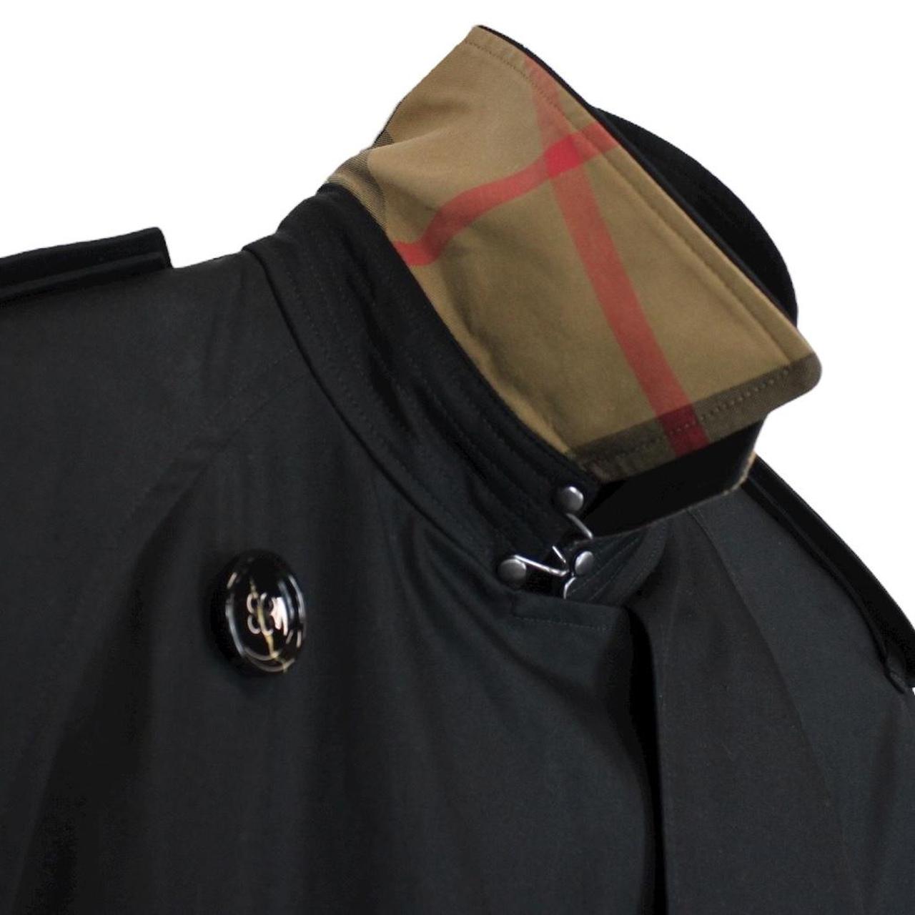 Burberry Hillington Black Nova Check Double Breasted Belted Trench Coat