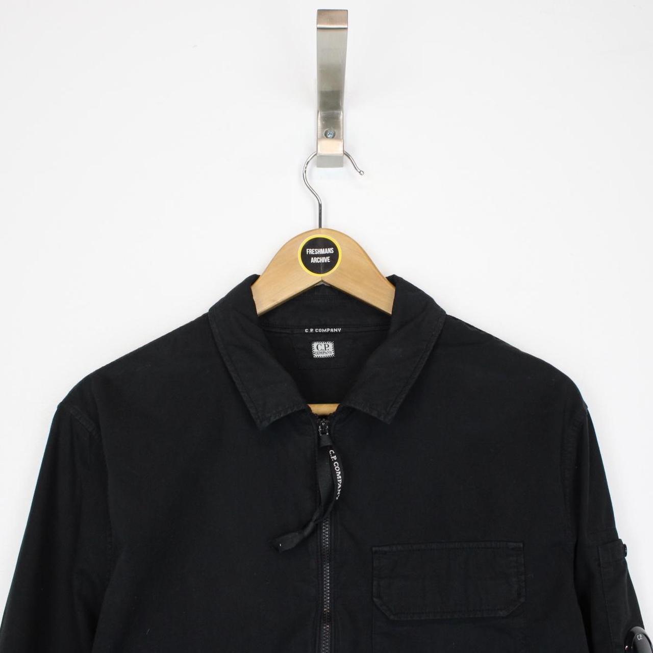 CP Company Black Full Zip Cotton Lens Overshirt
