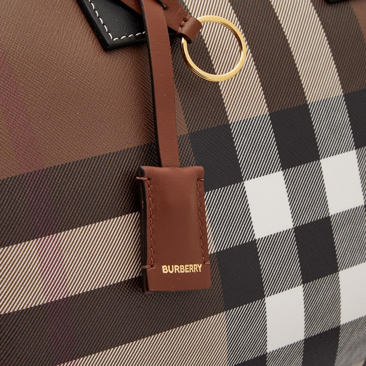 Burberry Dark Birch Brown Medium Nova Check Bowling Bag
