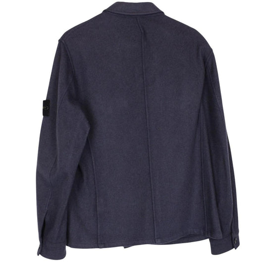 Vintage Stone Island AW 2006 Navy Blue Wool Knit Overshirt Jacket