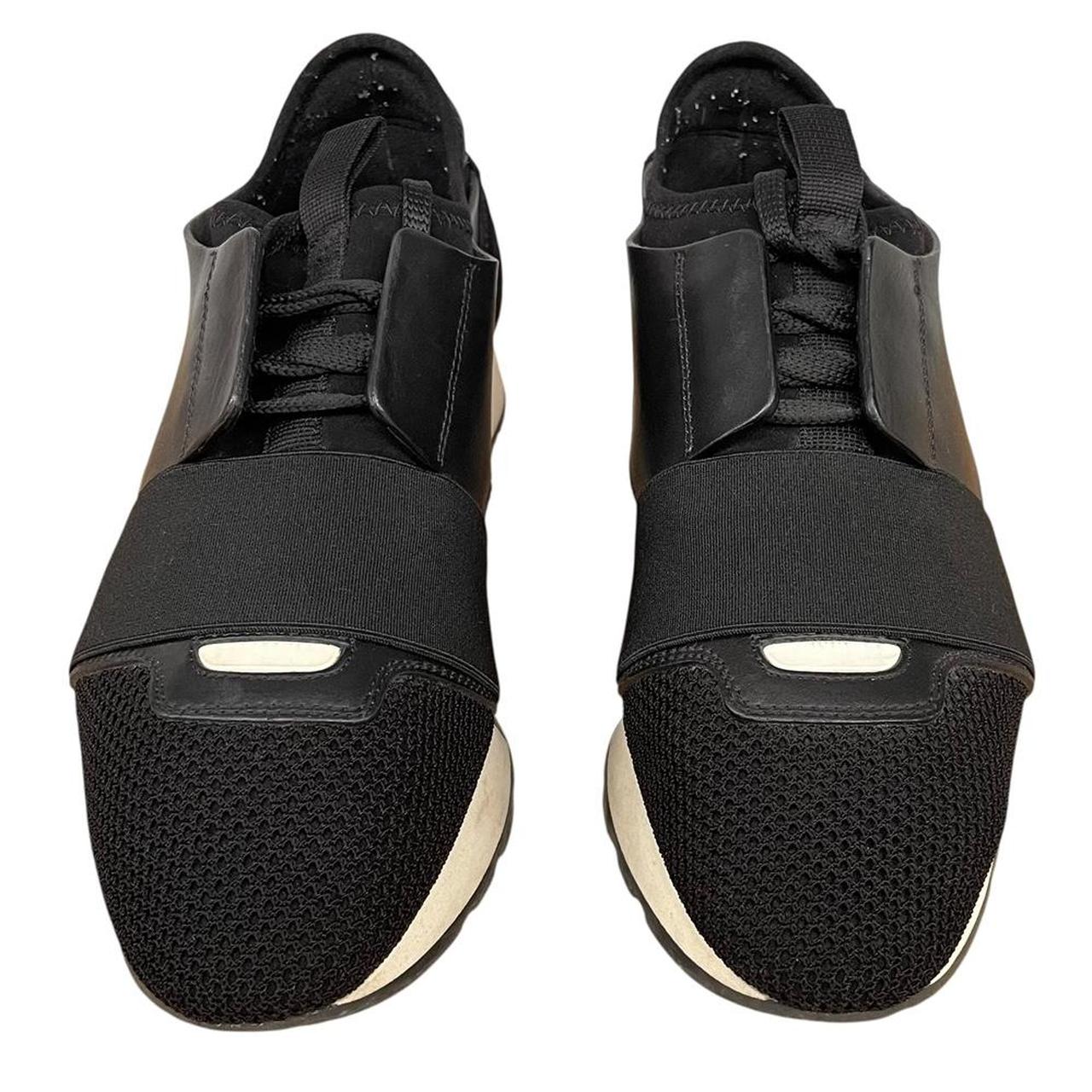 Balenciaga Race Runner Black and Cream Trainers